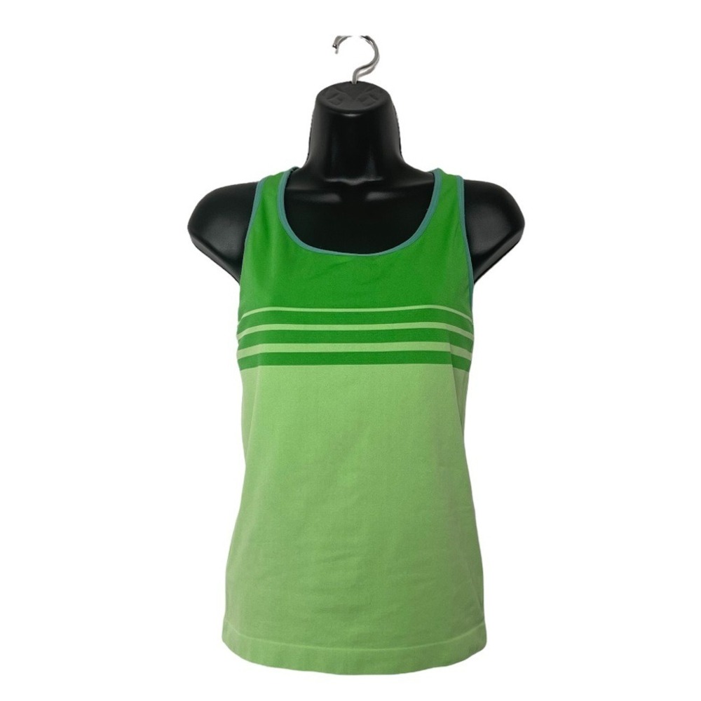 Womens Green‎ Ombre Stripe Tank Top Athletic Workout Casual